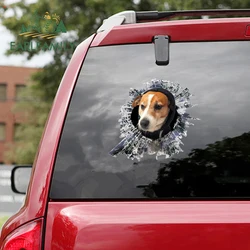 EARLFAMILY 13cm x 11.9cm for Jack Russell Terrier Caravan Car Sticker Windshield Decal Surfboard Graffiti Funny Waterproof Decor