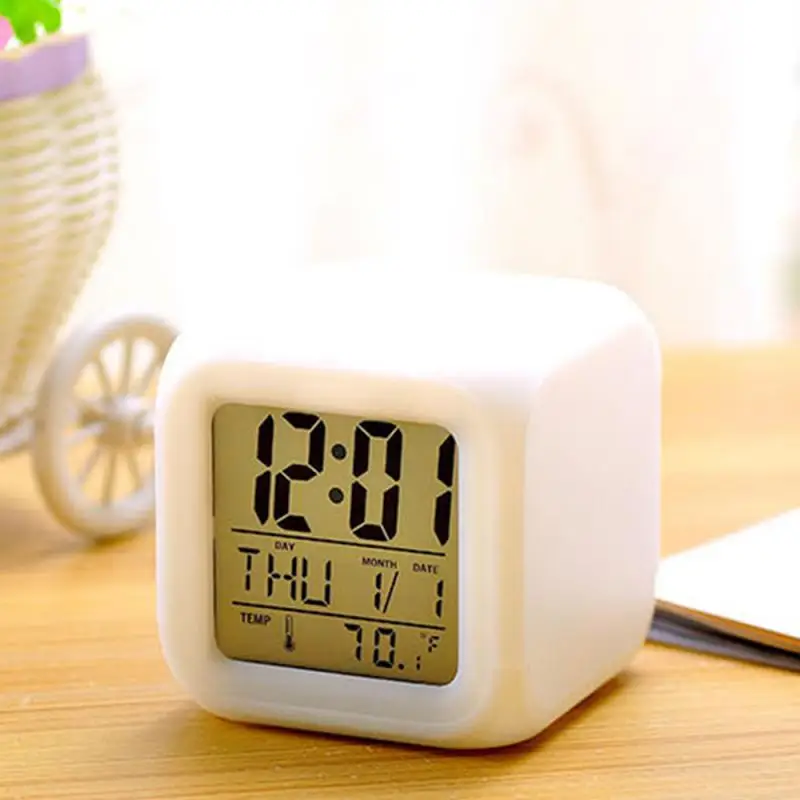 Colorful Four-square Clock Safe And Practical Accurate Timing Minimalist Practical Device Four-square Clock Intelligent Display