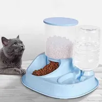 4L Large Capacity Dual-use Automatic Pet cats Feeder with Water Dispenser dogs Dog Food Bowl Cat Drinking for Pets Supplies 2.5L