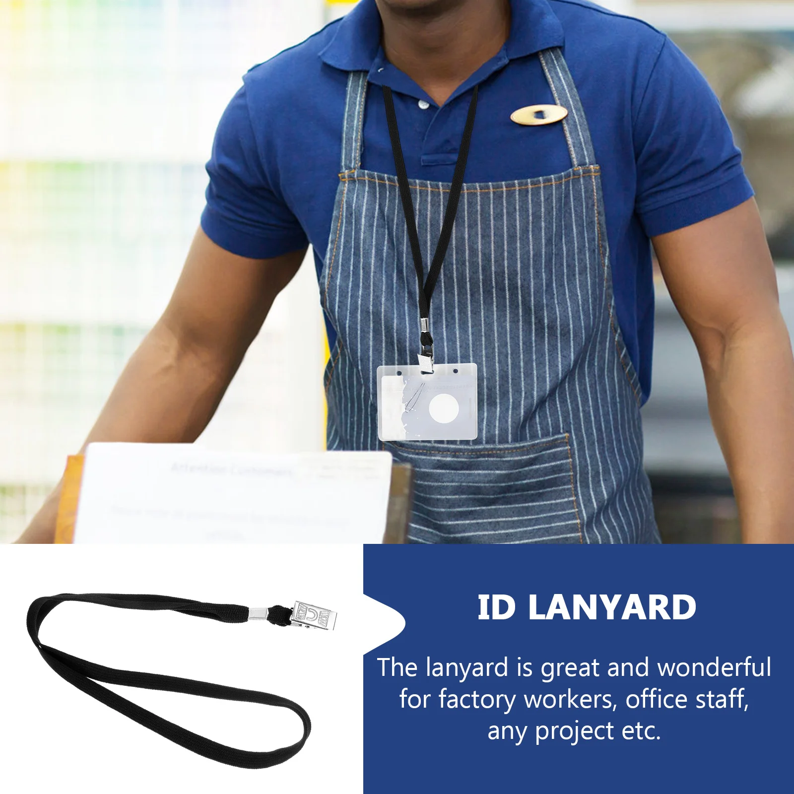 

50Pcs Work Id Lanyards Long Neckbands Cotton Polyester Badge Holders Portable Hanging Ropes with Clips for Office Exhibitions
