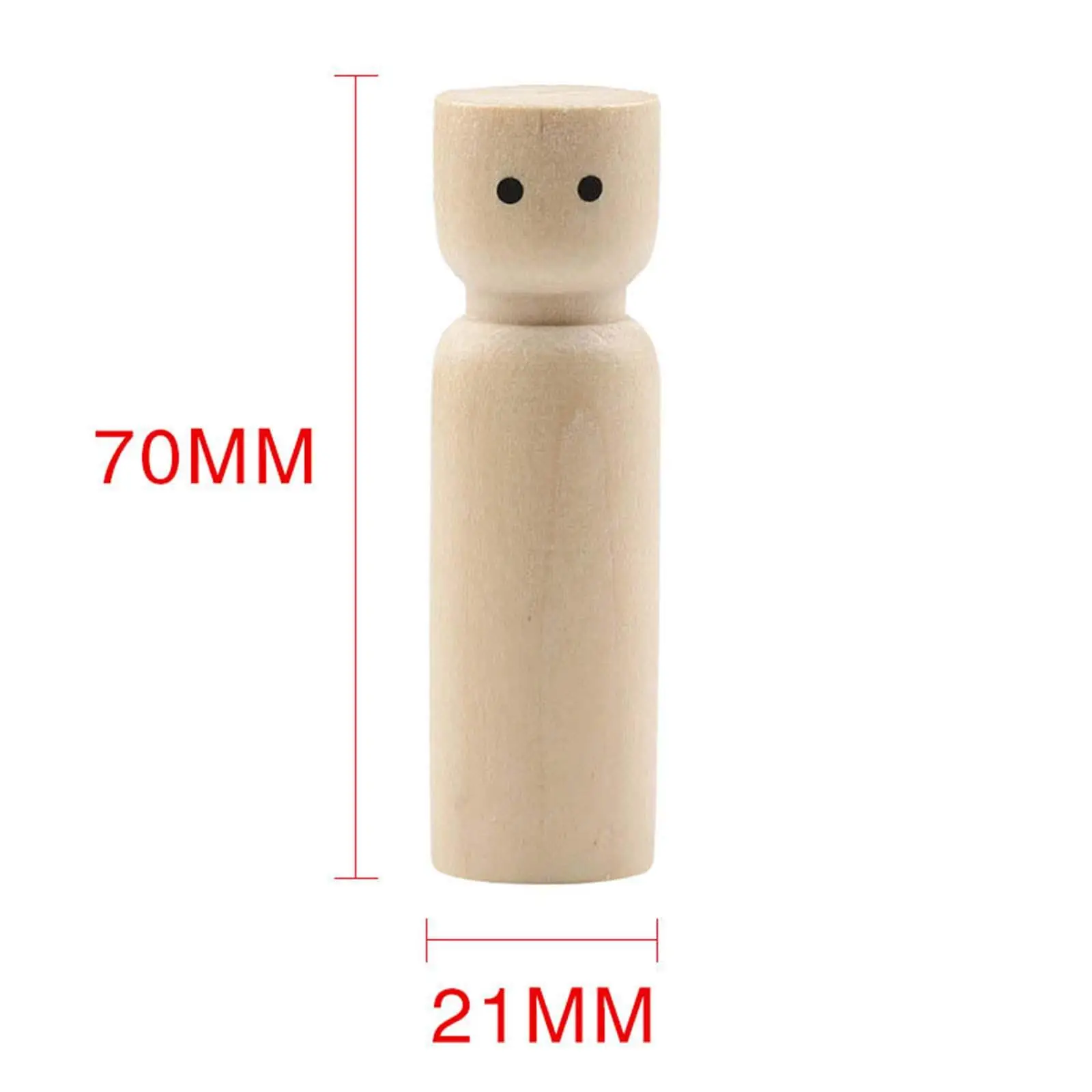 2xWood Figures Smooth Surface Blank Wooden Peg Doll for Decor Desk Holidays