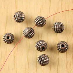 20pcs 8.7x8.4mm copper-tone studded round spacer beads H2101