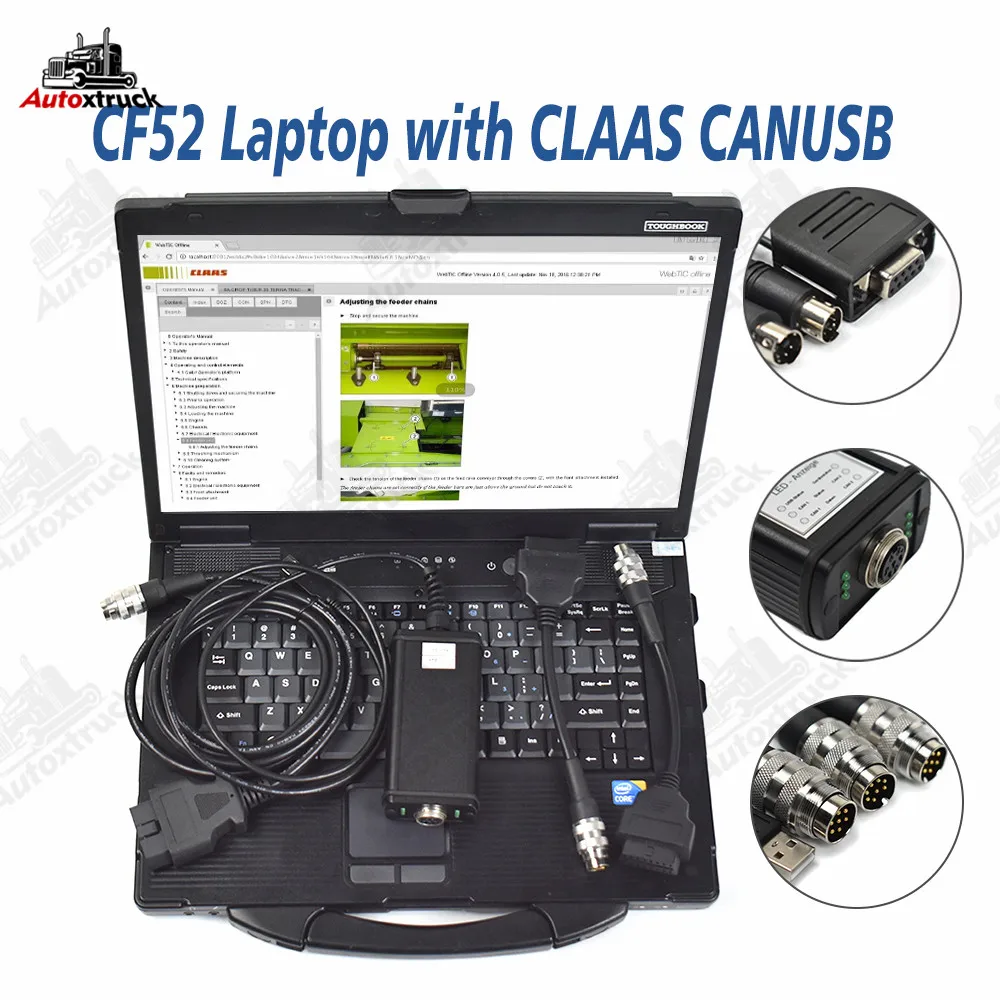 FOR CLAAS interface CANBUS MetaDiag CLASS agriculture construction truck tractor diagnostic scanner tool + CF52 Laptop