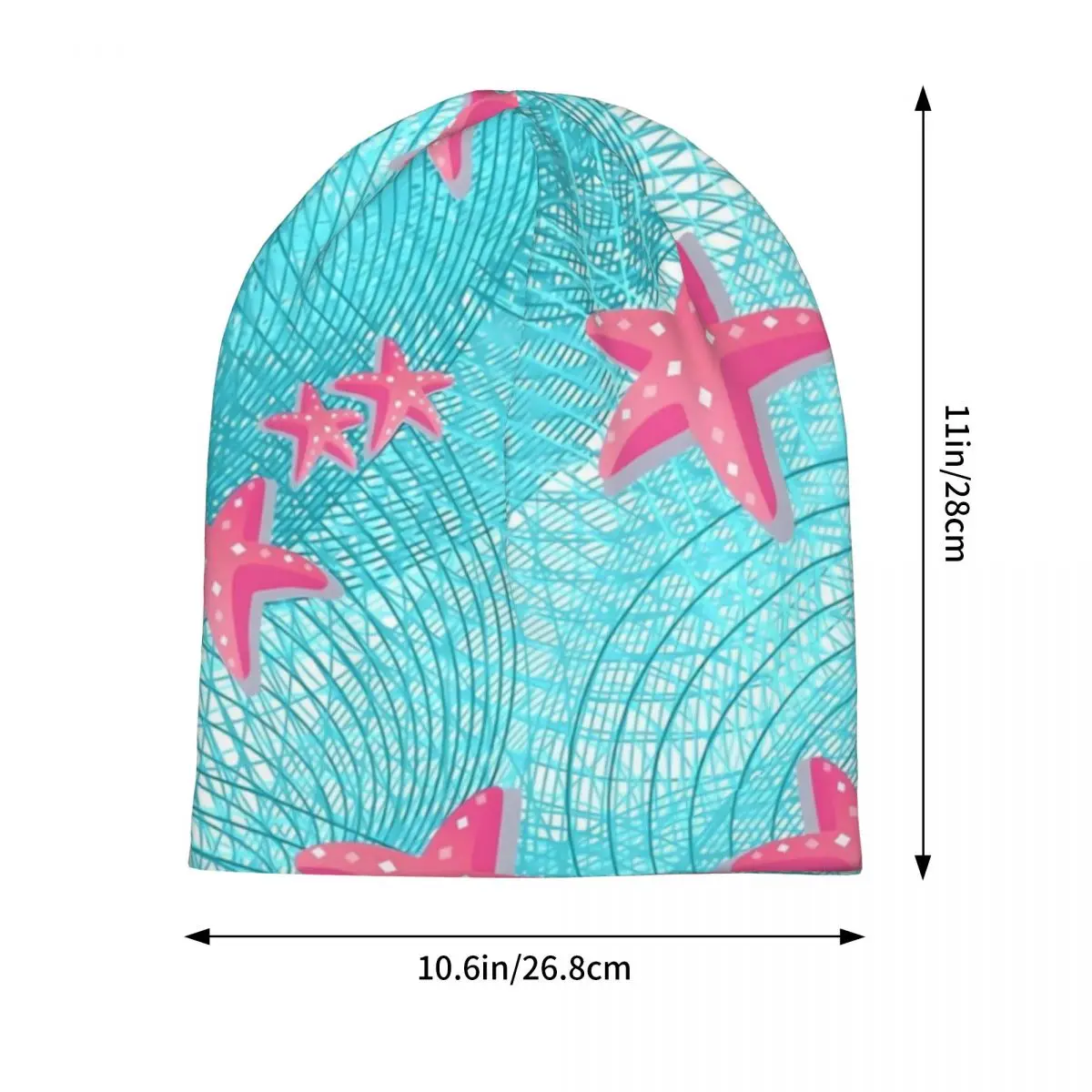 Pink Starfish Bonnet Hats Funny Animal Knit Hat Female Male Trendy Thermal Elastic Beanie Hats Autumn Kpop Pattern Caps