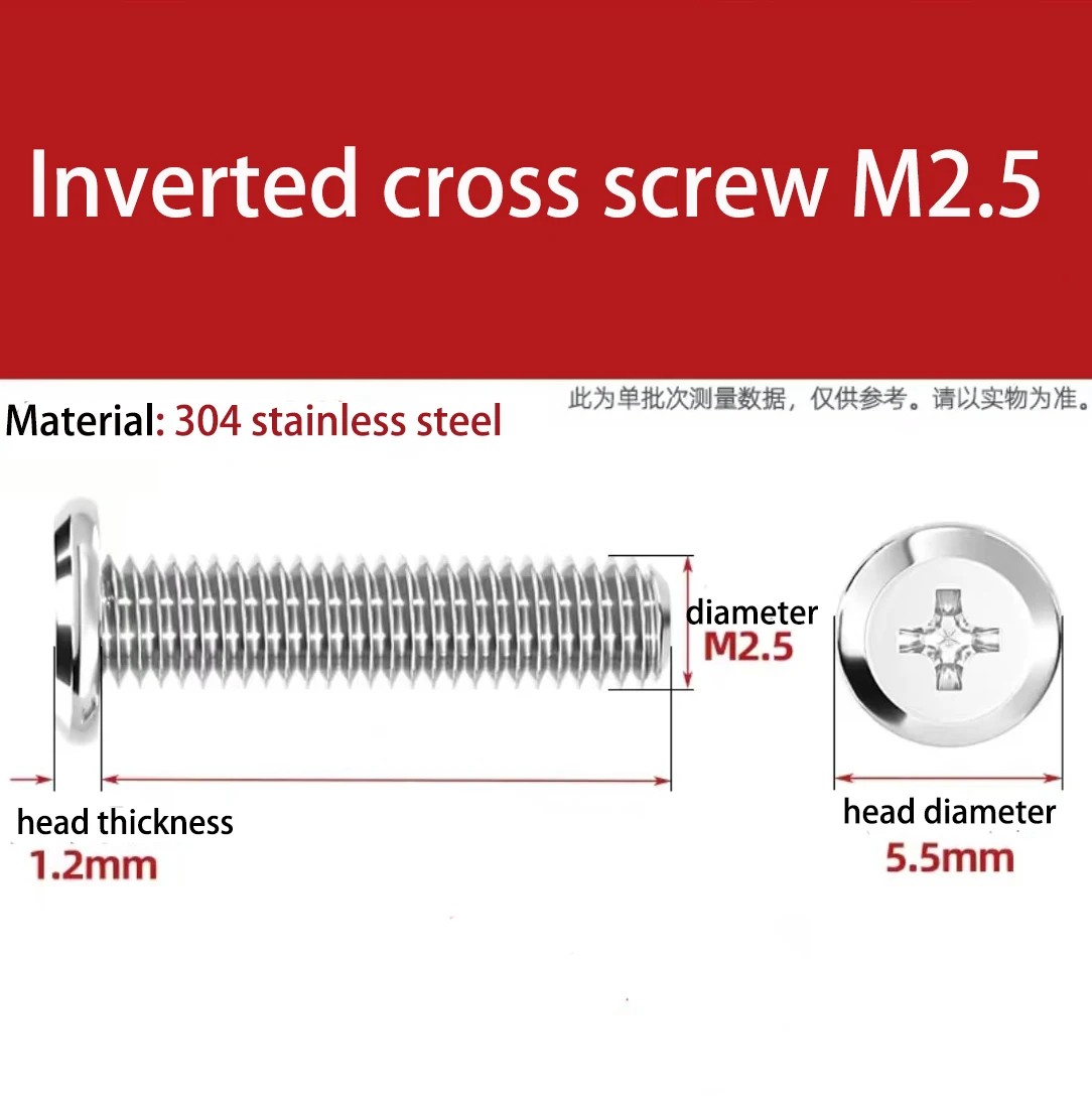 M2 M2.5 M3 M4 M5 Kreuzförmige Umgekehrte Flachkopf-Möbelschraube Verbindungsbolzen 304 A2 Edelstahl – Detail 6