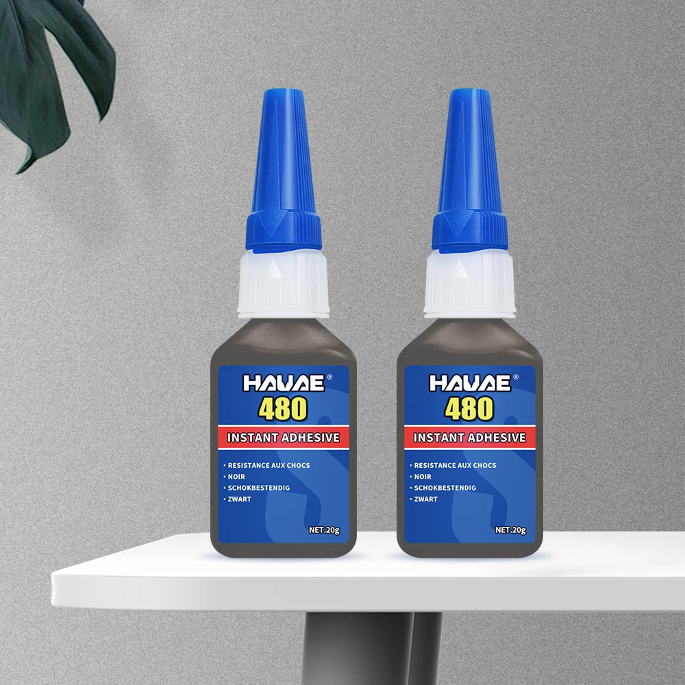 20g Toughening Elasticity Black Super Glue Hauae 480 Special Instant adhesive For Metal Plastic Rubber