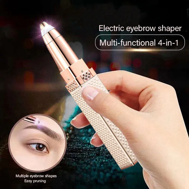 Portable 4 IN 1 Electric Epilator Eyebrow Trimmer Women's Body Facial Lip Epilator Rechargeable Mini Painless Razor Shave Shaver