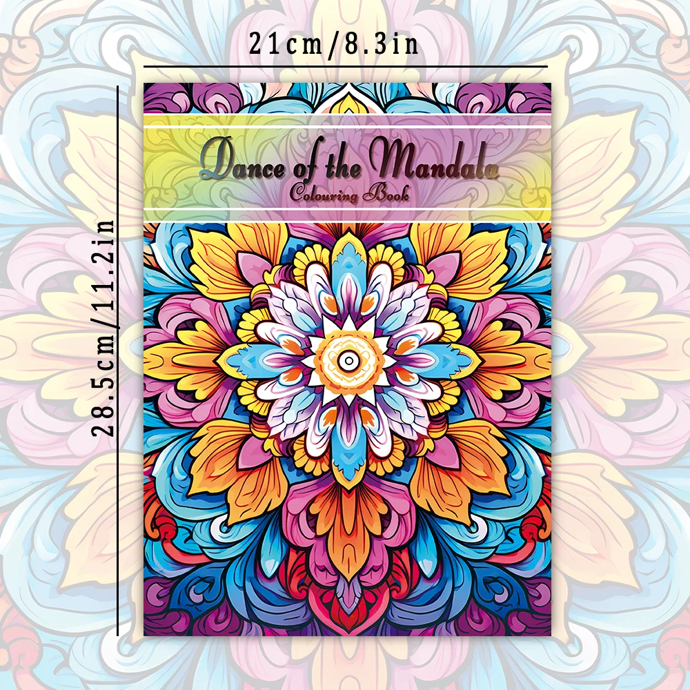 1pc, Mandala Coloring Book, Teenagers Coloring Book, 30 Different Patterns, 100gsm Thick Paper, Stress Relief, Birthday Gift