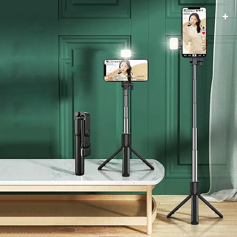 Drahtlose Bluetooth-kompatible Selfie-Sticks faltbare Mini-Stativ-Shutter-Fernbedienung für Xiaomi Huawei iPhone iOS Android