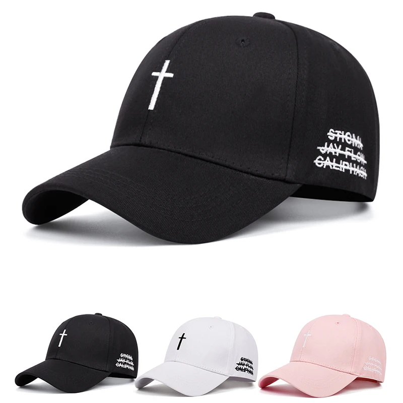 2024 New Cross Pattern Side Letter Embroidery Fashion Men\'s Simple Baseball Hat Casual Retro Outdoor Sunshade Snapback