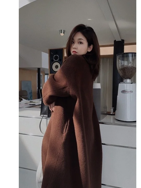 

Универсальное зимнее длинное шерстяное пальто OSENSO Prague 30 из шерсти альпаки, высококачественная женская шерстяная верхняя одежда DY230762