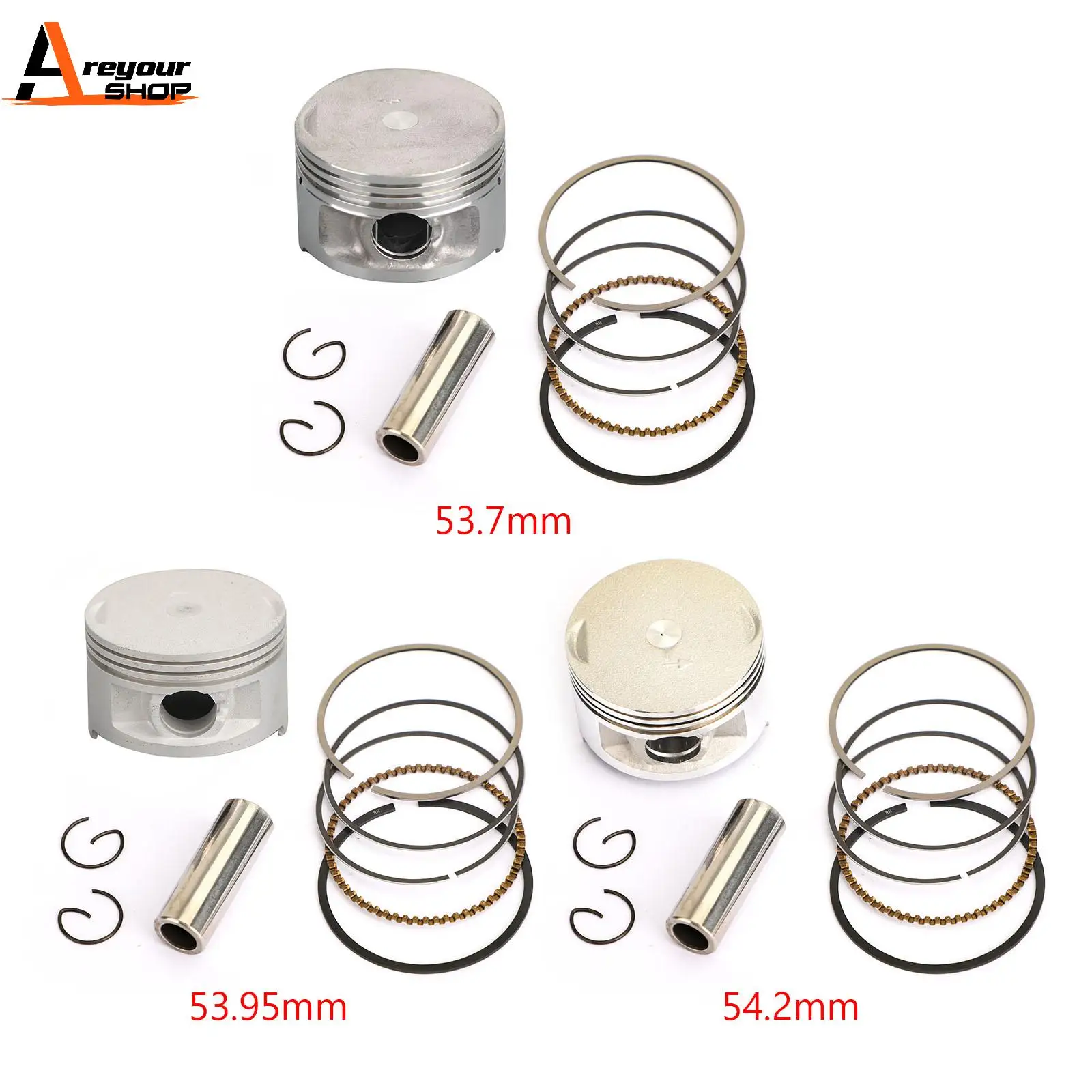 Areyourshop Piston Ring Pin Clip Kit For Yamaha XC150 Cygnus 150 1992/1997 3UH-E1631-00-A0 Motor Parts