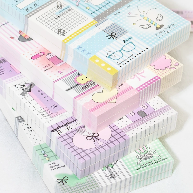 

50 Pages Ins Cute Inspiration Patchwork Memo Pads Korean Tearable Message Paper Journal DIY Material Notepad School Stationery