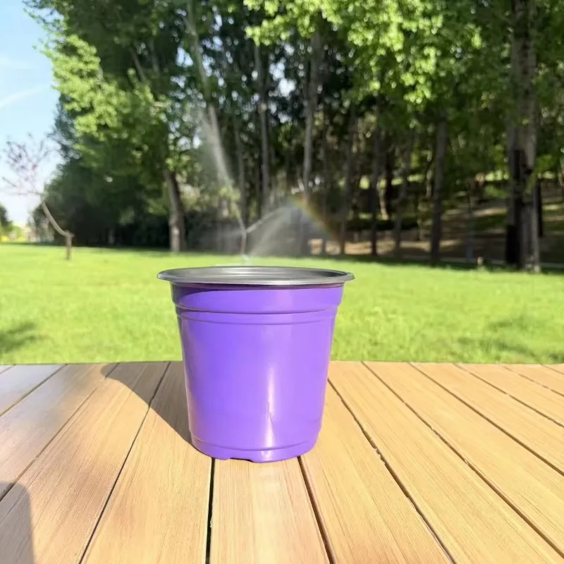 + Imitation porcelain plastic flower pot, a variety of colors to choose from, two-color flower pot