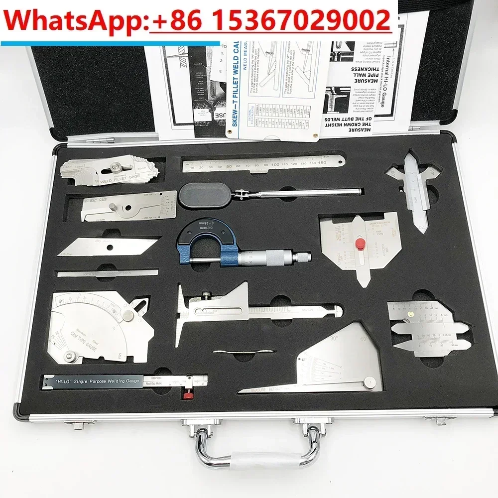 Комбинированный костюм из 13 предметов для простых в использовании и тестов с конференц-застеров, осмотр локтевого сварщика, сварочный калибр, комплект манометра, линейка для пайки Комбинированный костюм из 13 предметов для простых в использовании и тестов с конференц-застеров, осмотр локтевого сварщика, сварочный калибр, комплект манометра, линейка для пайки