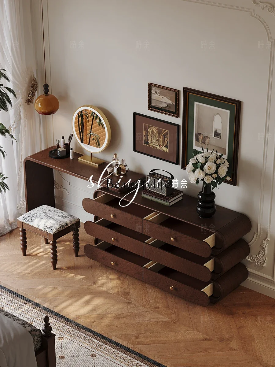 Z.Vintage corner makeup table bedroom solid wood dresser antique style