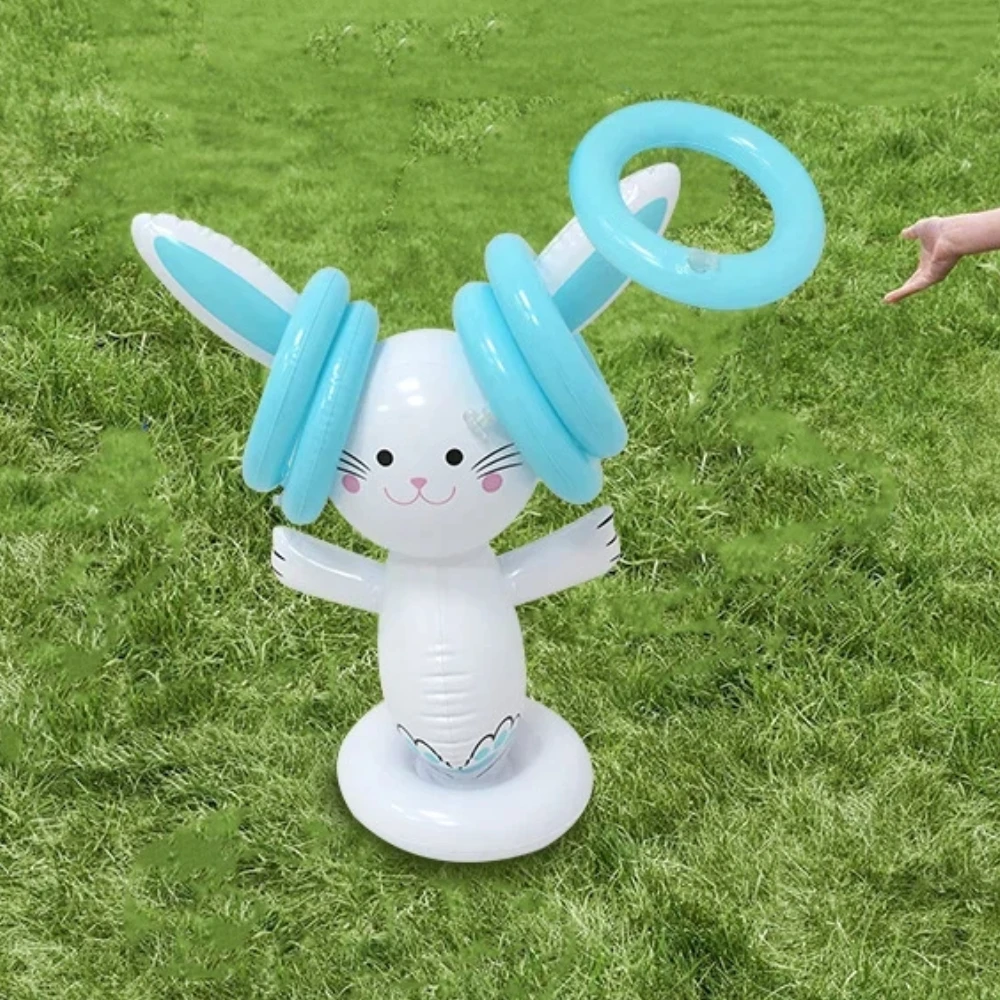 Inflatable Easter Rabbit Toy Cute Interactive Garden Decoration Indoor Home Holiday Decor Inflatable Bunny Easter Rabbit Decor
