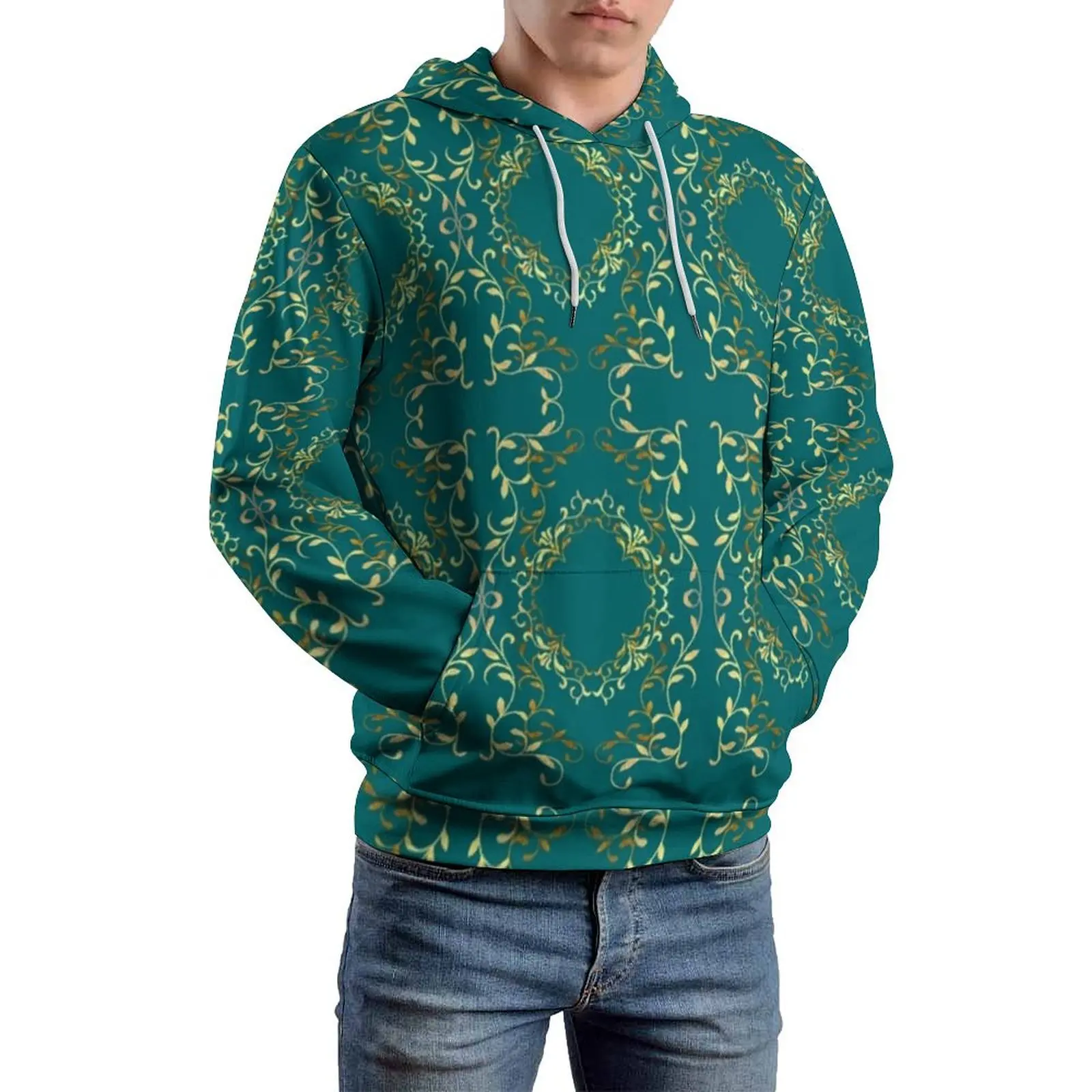 Felpe con cappuccio Barocco Harbour Stampa floreale retrò Felpa con cappuccio casual Hip Hop Felpe con grafica cool a maniche lunghe Taglia grande 4XL 5XL