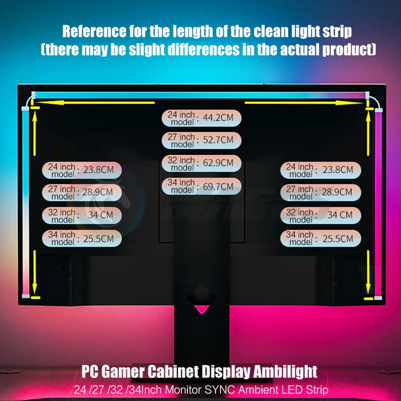 Skydimo Ambilight Lights PC E-Sport Gamer Ambient RGB Strip, Desktop Computer Display AURA LED 5V USB Software Control