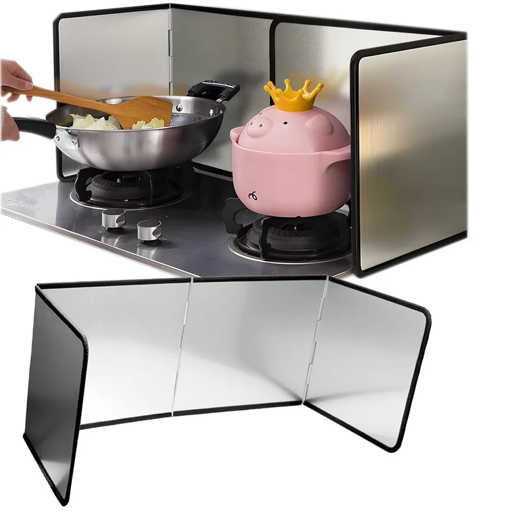 

Масляный щиток из нержавеющей стали, складная защитная пленка от брызг масла, 2/4 шт., антипригарная двухсторонняя плита, защита от брызг