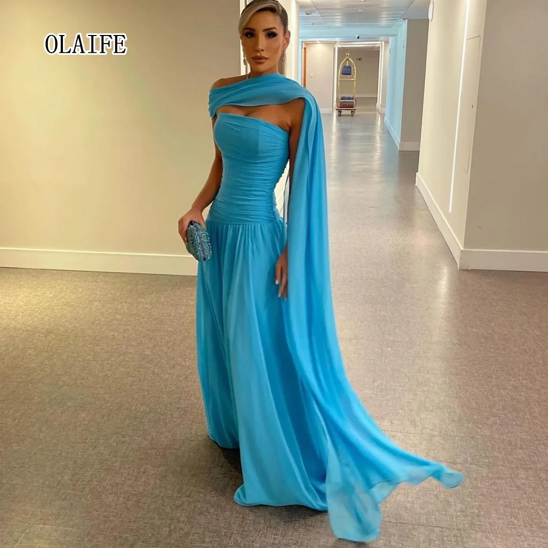 

A Line Prom Dresses Sleeveless Chiffon Evening Formal Dresses Vestidos платье вечернее فساتين حفلة موسيقية vestidos de gala