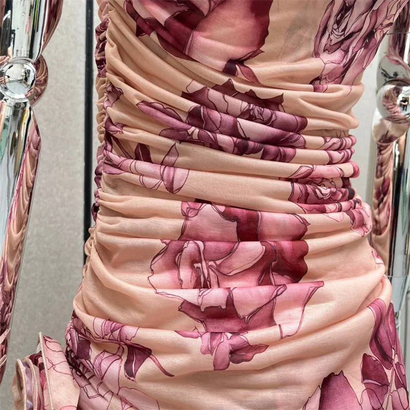 Women's dress New elastic slim fit sleeveless long dresses for summer 2025 3D flower decoration midi dresses y2k party dresses