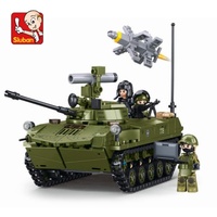 NEW Sluban 530PCS Army BMD-2S Parachute Fighting Vehicle Building Blocks Kit Military Model Bricks Educational Toys for Children