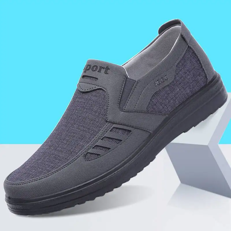 Men Extra Large Size Autumn Slip-on Cloth Shoes, Breathable Comfort Non-slip Casual Walking Shoes for Middle-aged Elderly