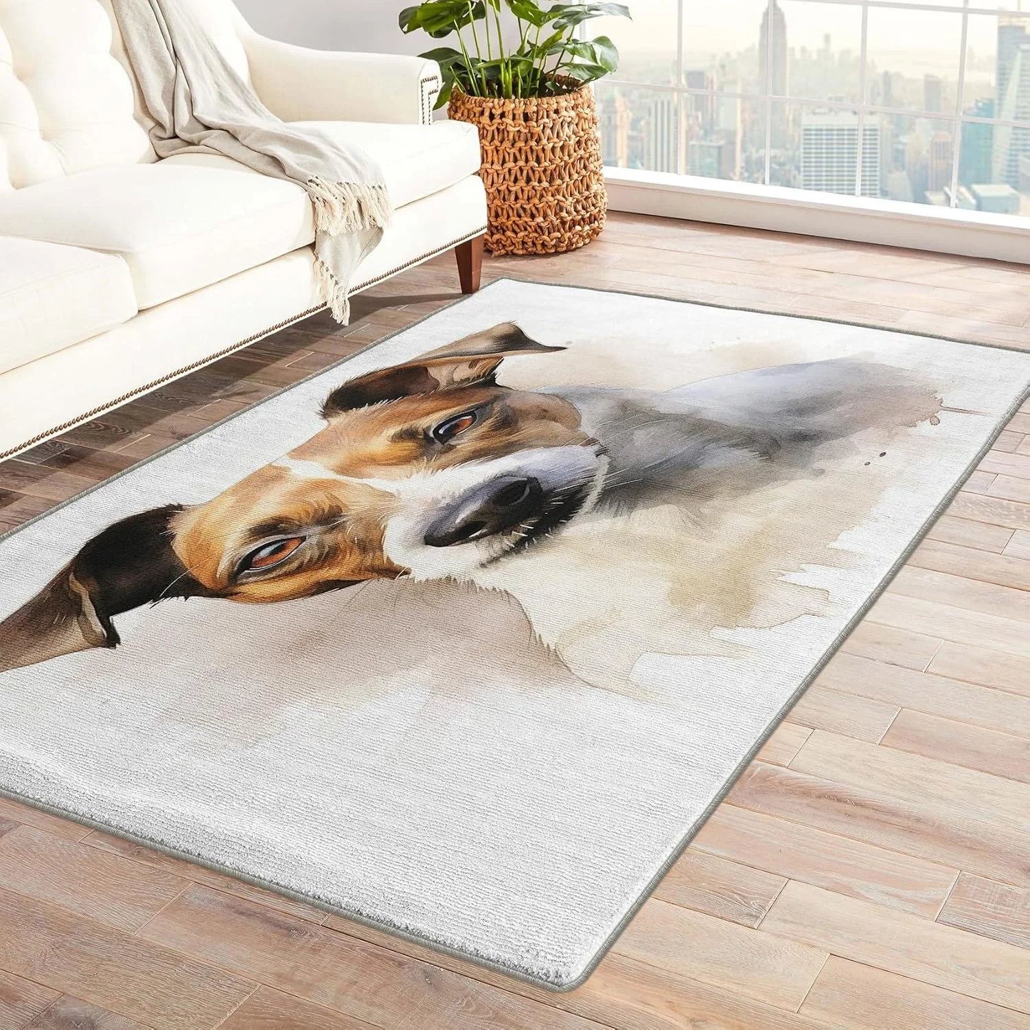 Home Textiles Rug - Jack-Russell-Terrier-Hundeteppich, Wohnzimmer- und Schlafzimmerteppich, Welpenteppich, Waschbarer
