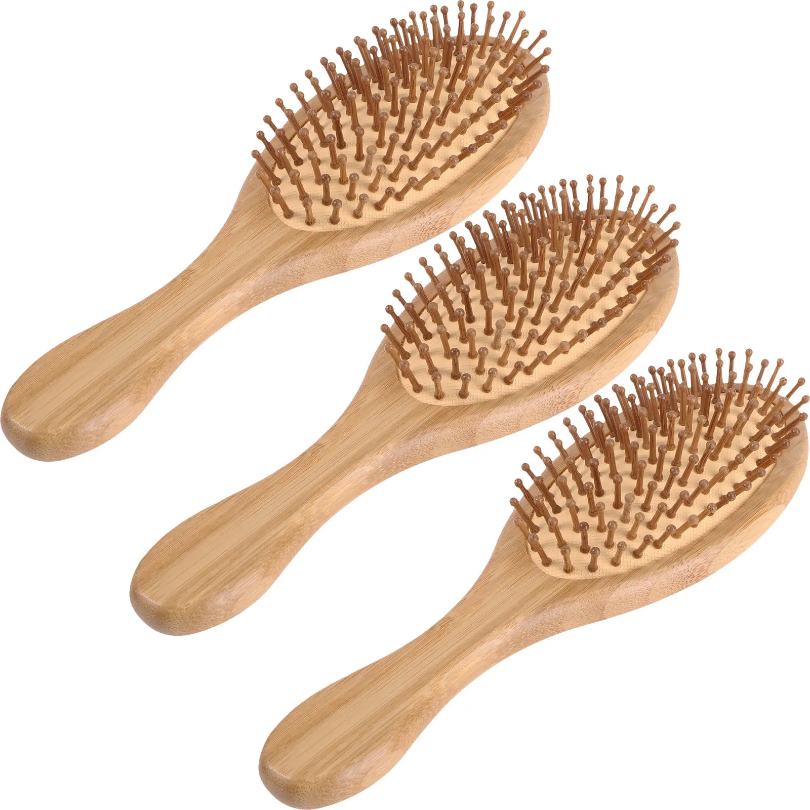 Bamboo Scalp Massage Comb 3pcs – Anti-Static, Detangling, Stimulates Blood Circulation for Healthy Hair