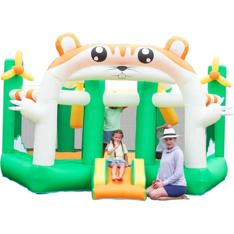 Inflatable Bounce House for Kids Blower, Bouncy Jumping Castle with Slide, Outdoor Indoor Play