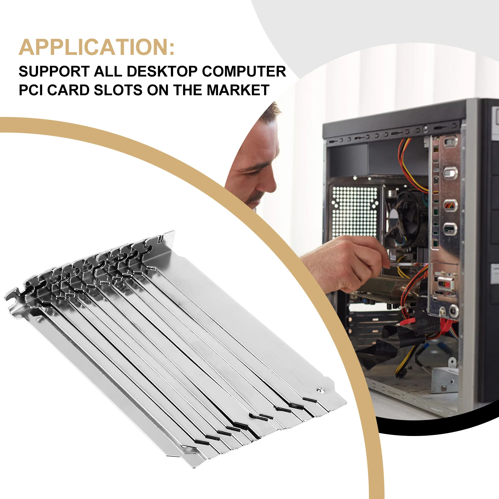 12 Pcs Double Pci Slot Cover Blank Bracket with Screws Board Plate Silver Iron Computer Case Covers