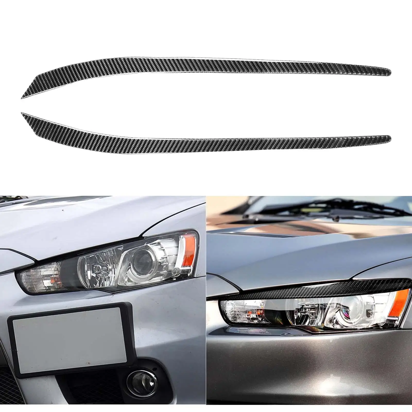 Headlight Eyebrow Decorative cover for Mitsubishi Lancer Replaces