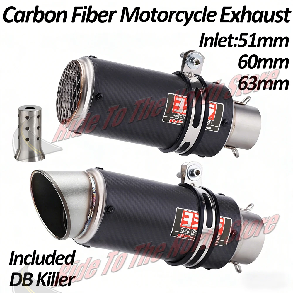 

Выхлопная труба мотоцикла yoshi 51 мм, 60 мм, 63 мм, для Kawasaki250-1000 ZX6R/10R R1R3R6R25 CBR500/1000 GSXR600/750 S1000RR и т. д.