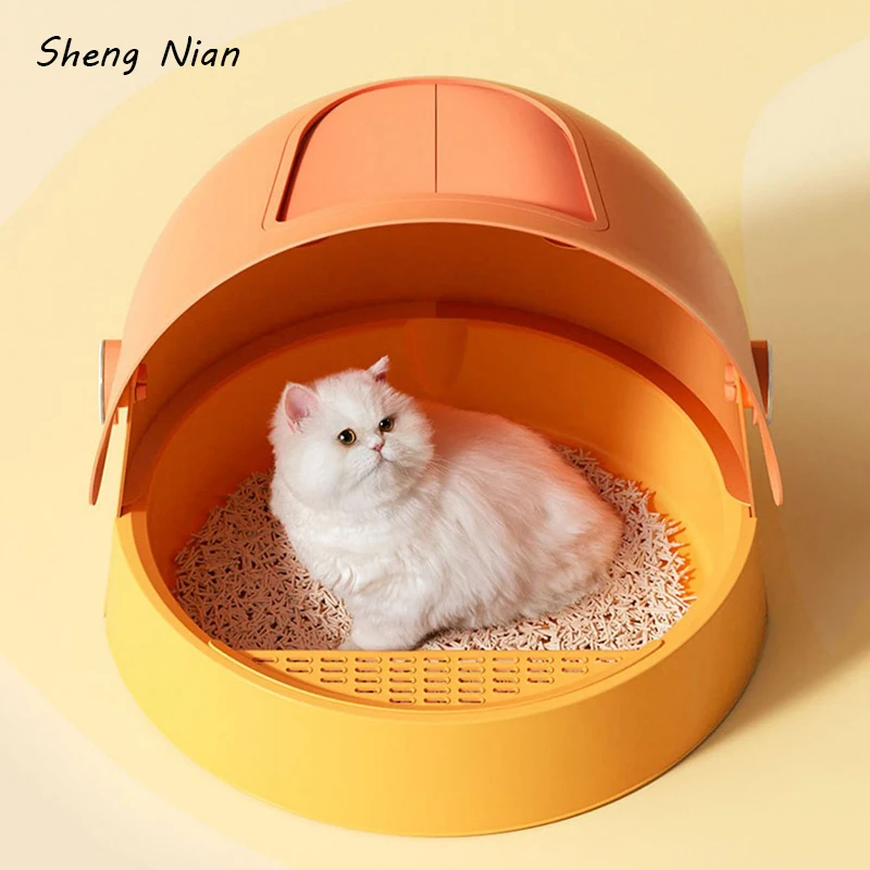 Cute Duck Design Cat Litter Box Fully Enclosed Clamshell Cat Toilet Large Anti-splash Deodorant Strong Durable Cat Sandbox