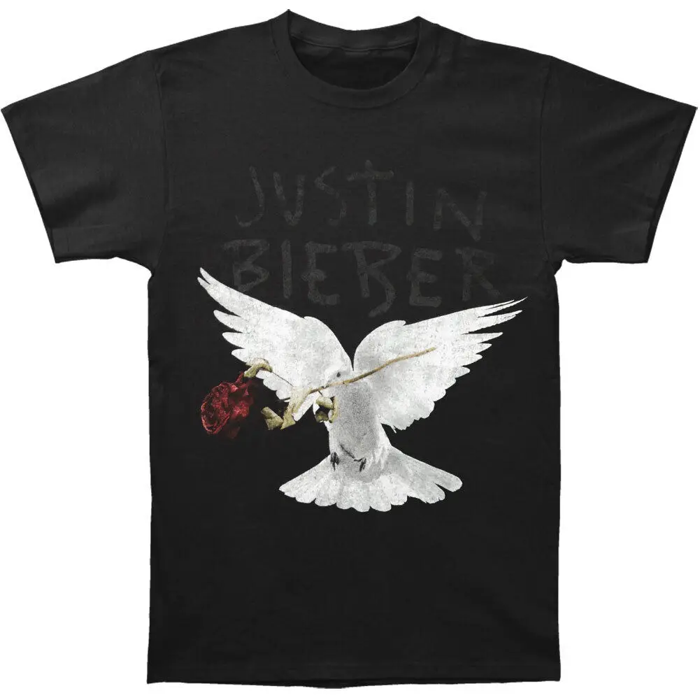 Men'S Justin Bieber Dove With Dead Rose T Shirt Medium Black