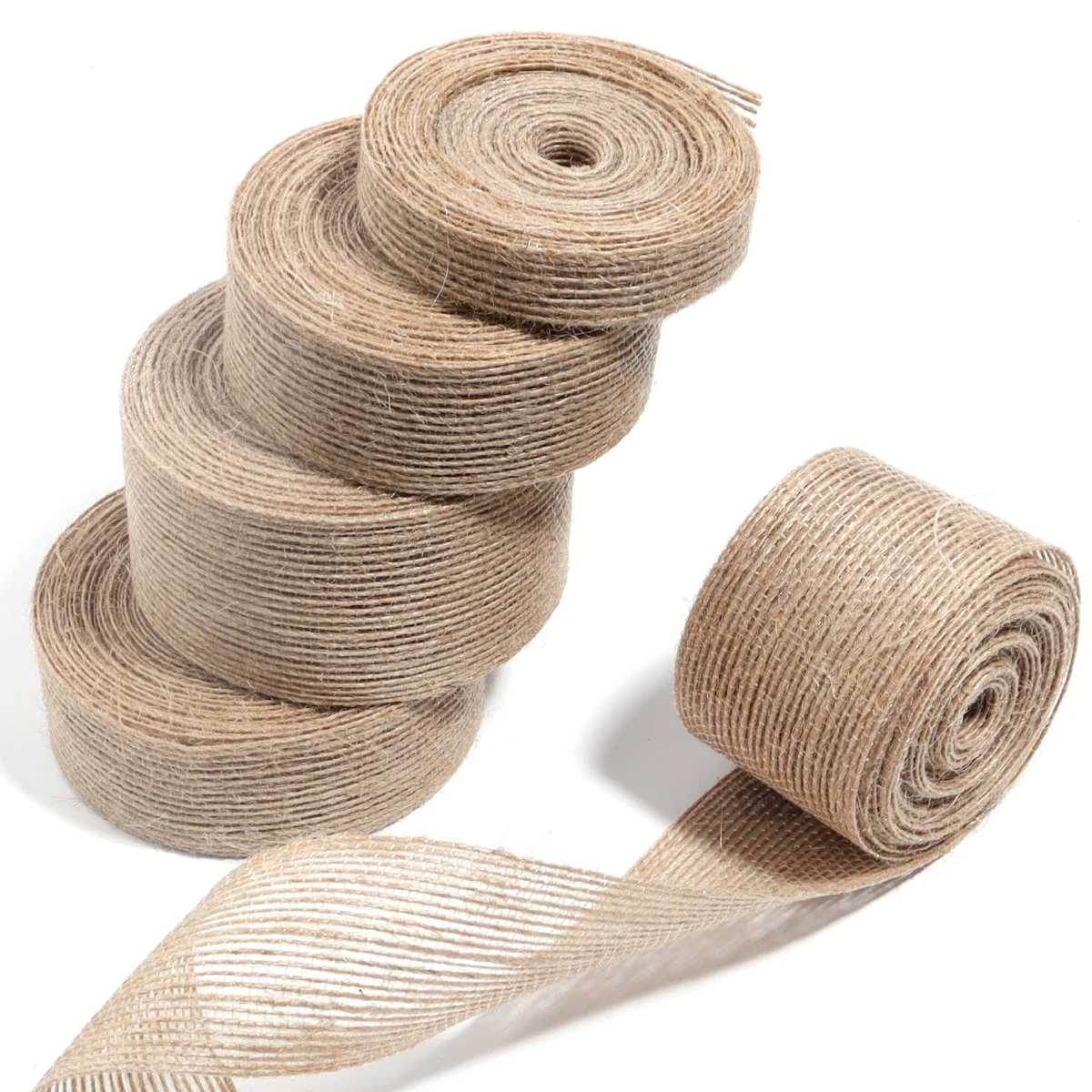 1-10 Meter 1cm-4cm Natural Vintage Jute Burlap Ribbon For Weddings Belt Strap Floristry Party Christmas Decoration DIY Gift Pack