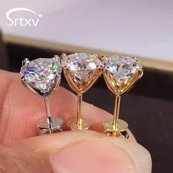 0.2-5ct D Color Certified Moissanite Earring for Women Man S925 Sterling Silver Wedding Diamond 4 Claw Stud Earrings Jewelry