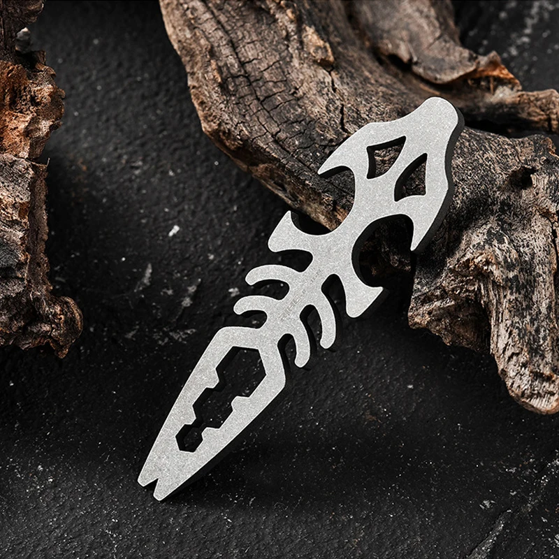 Outdoor EDC Multifunctional Titanium Alloy Mini Pry Bar EDC Keychain Bottle Opener Screwdriver Tool Creative Gift