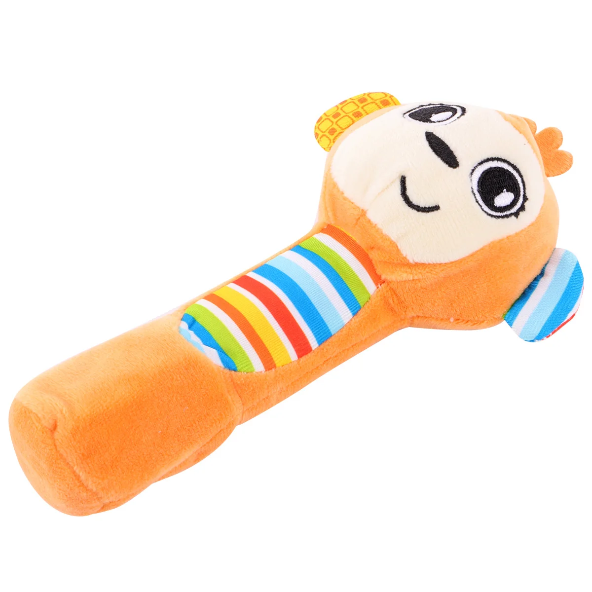 Sonajero de mano para bebé, sonajero de percusión con sonido de animales de dibujos animados, Color brillante, tamaño Mini, sonajero relleno fácil de jugar, 1 Uds.