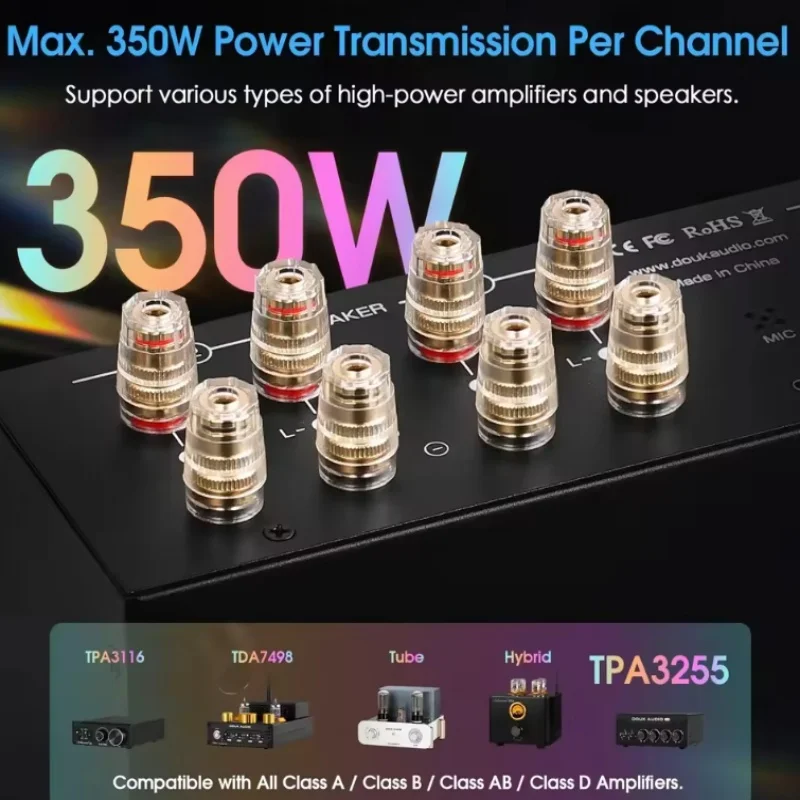 مضخم صوت/محدد مكبر الصوت Douk Audio VU3PRO مع صندوق محول VU Meter 2-IN-2-OUT