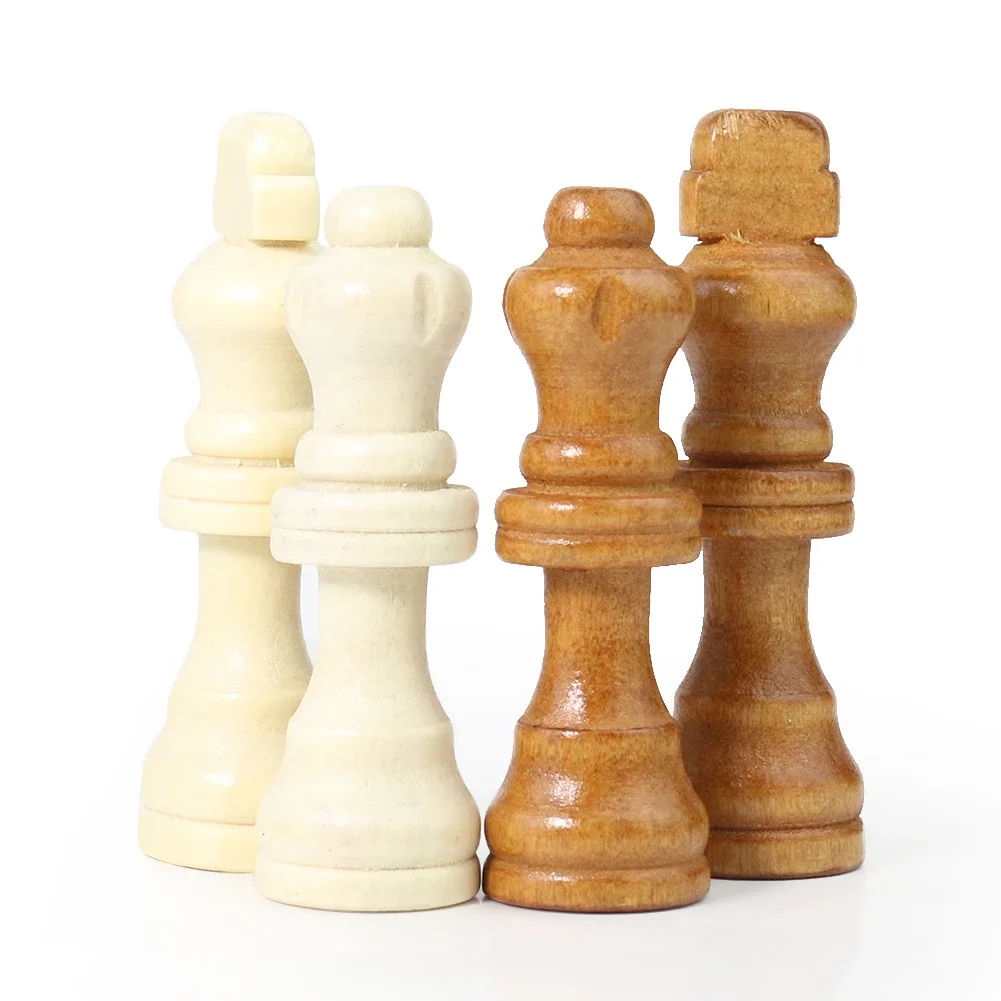 

Chess Set Pieces 70mm King Professional Wood Chessmen Clubs Tournament Competition Chessmen Game Durable Lightweight 32pcs