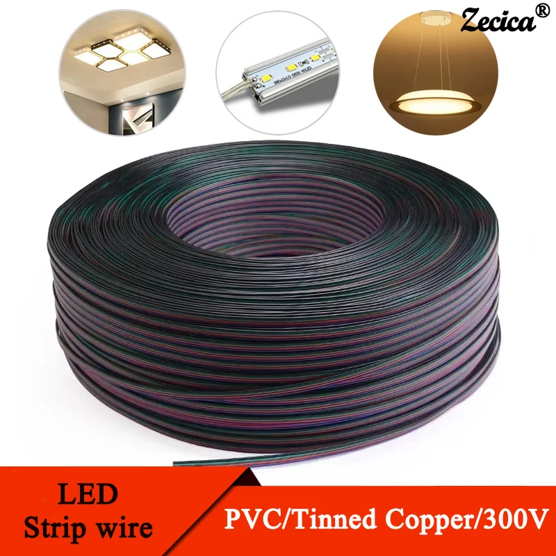 

1~50m Electrical Wire Cable 18/20/22AWG 2/3/4/5/6 Pins Cable Connector Electric Cable For WS2812B RGB RGBW 5050 LED Strip Line