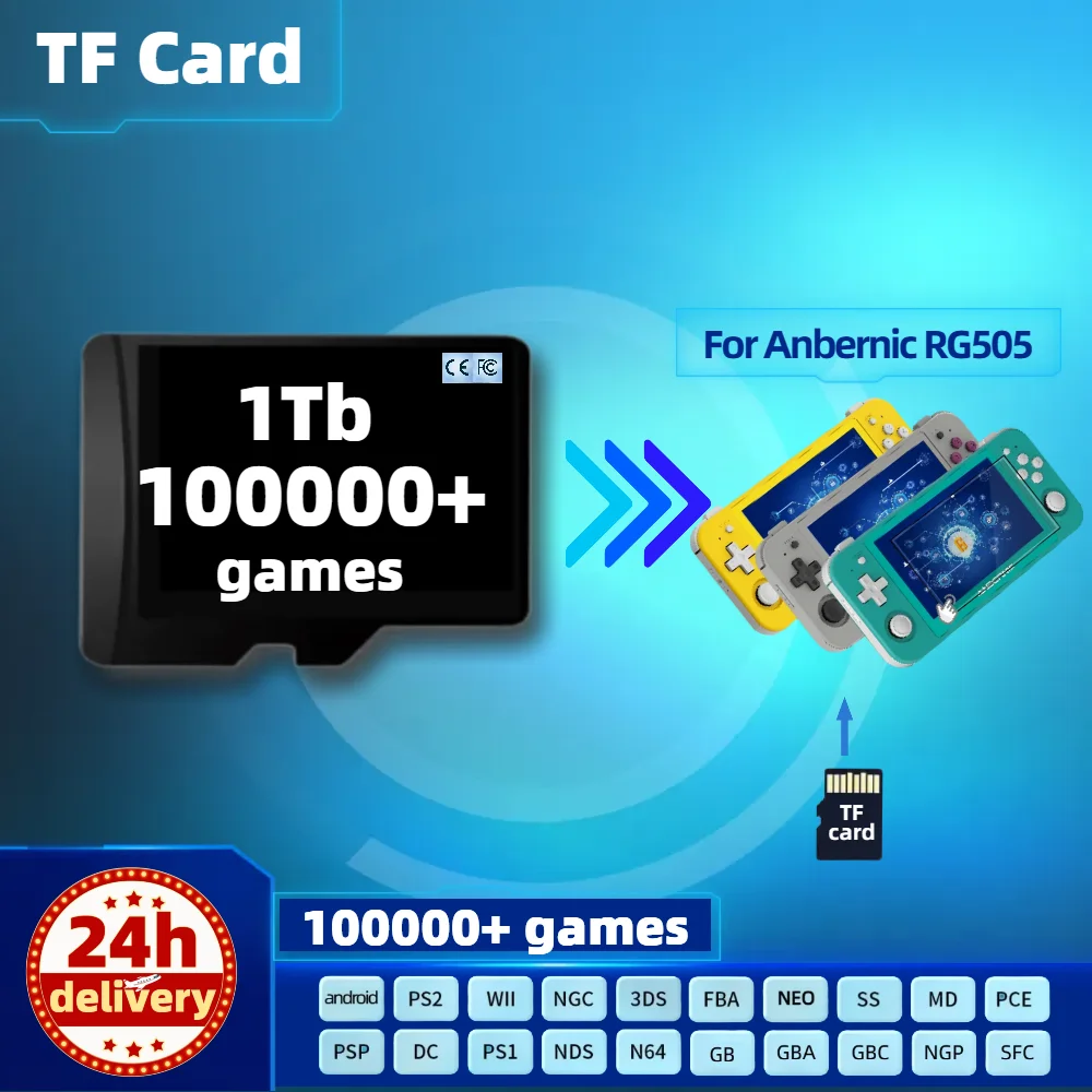 

TF Card For Anbernic RG505 Memory 1T Rp3 Plus All Emulator Pre-installed Retro Game PS2 PSP portable Console Handheld 512G