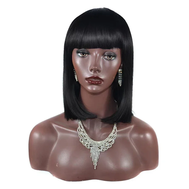 Wig Rambut Pendek Model Bob untuk Wanita, Cocok untuk Pesta, Pakaian, dan Acara Sehari-hari, Penutup Rambut Alami