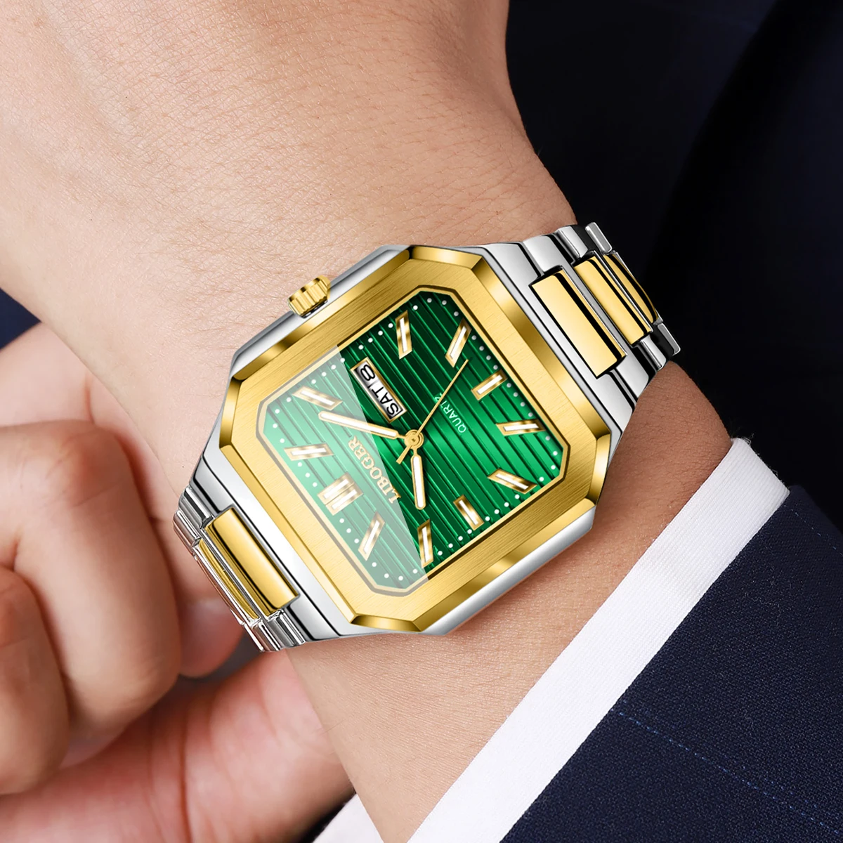 ساعات رجالية فاخرة مربعة الشكل - مراجعة Luxury Watch Organizer For Men وسعره