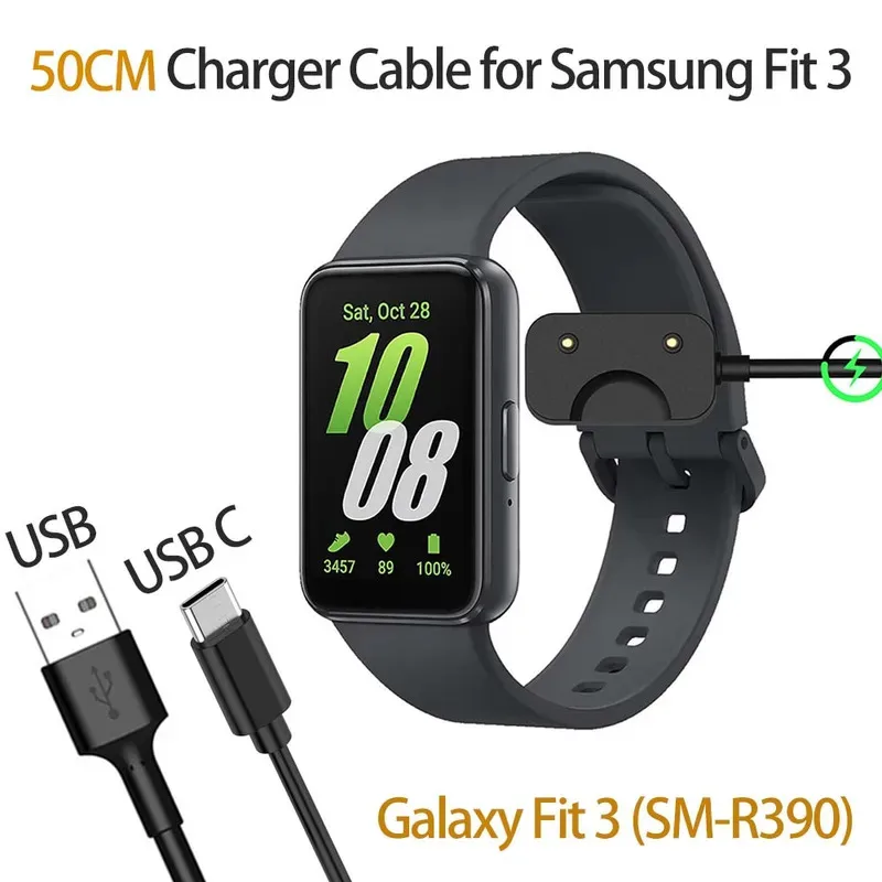 

100CM For Samsung Galaxy Fit 3 Charger Watch Adapter USB / USB C