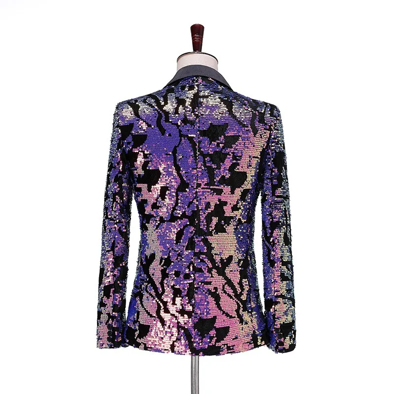 بليزرات للرجال قابلة للطي بلمسة نهائية لامعة فلاش بدلات صغيرة زراعة الترتر رئيس بار DJ أداء الدعاوى معطف الرجل المحترم