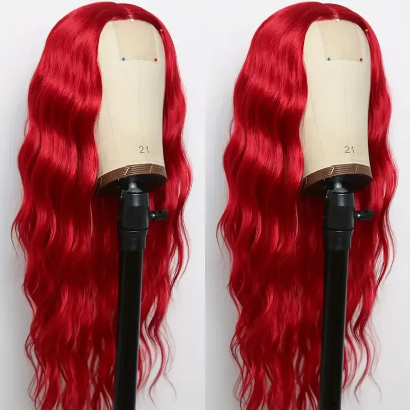 باروكة صناعية مع فراق مركزي، تجعيدات طويلة، عصرية وكثافة، خفيفة الوزن ومسامية، غطاء رأس كامل. #3