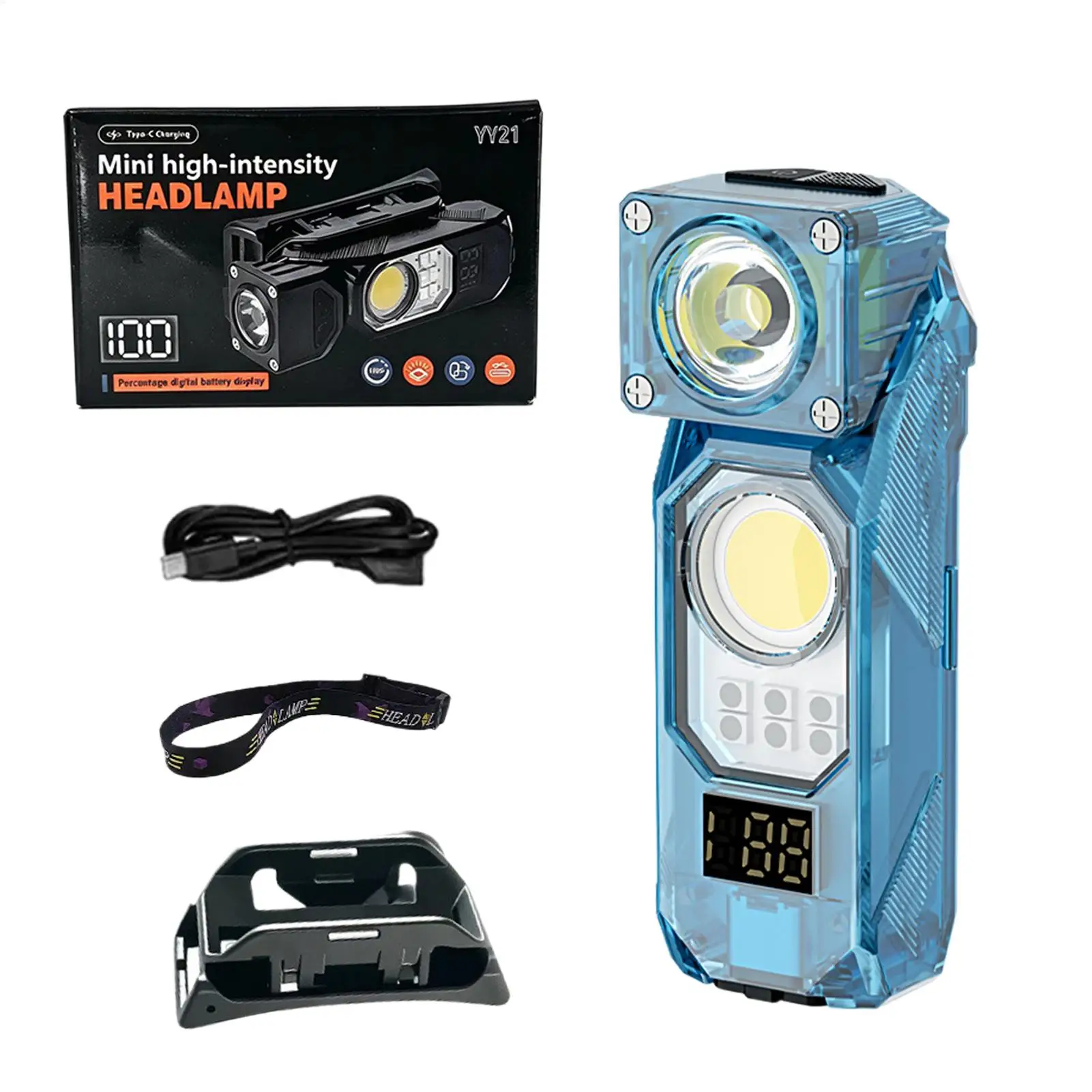 Hat Clip Flashlight Waterproof High-Powered Small Headlight USB Rechargeable Hat Lamp for Work Outdoor Fishing Cycling Sports
